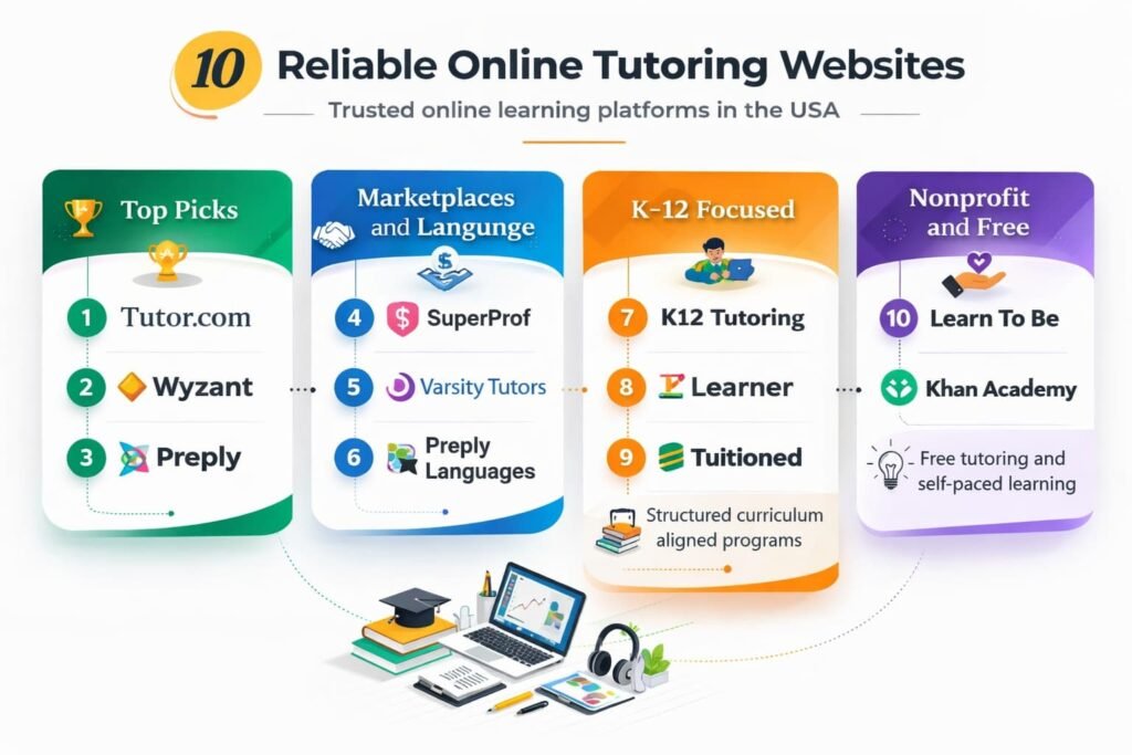 List of 10 Online Tutoring Websites in USA